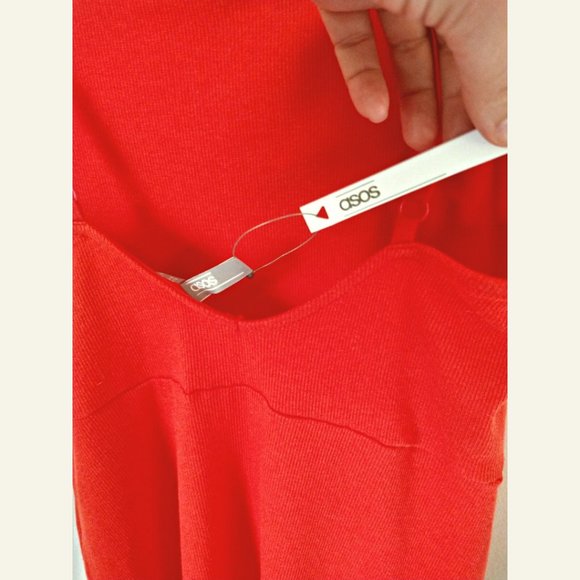 ASOS Mini Square Neck Sundress- Red, Sz 8 - Picture 6 of 6